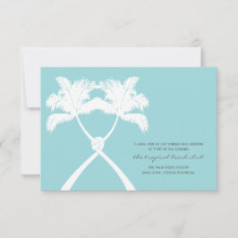 Tropische Hochzeitskarte für Palmen mit Knottierun Einladung