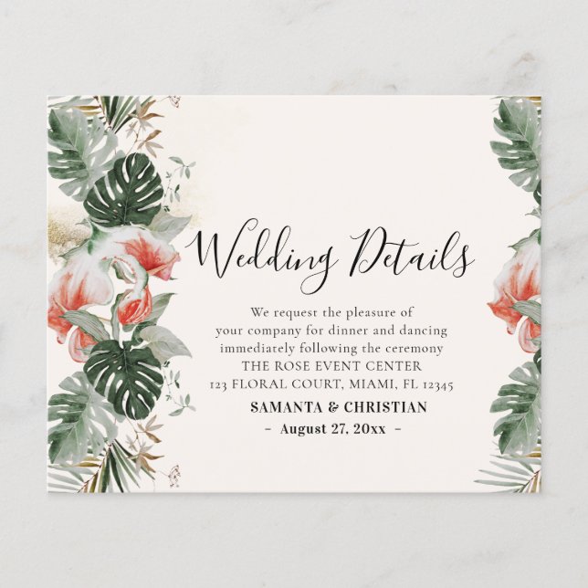 Tropische Hochzeitskarten Flyer (Vorne)