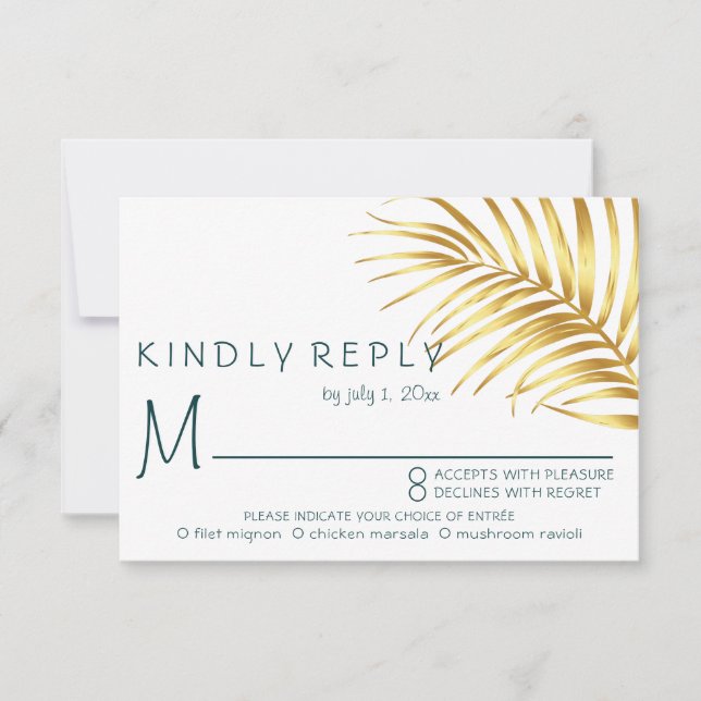 Tropische Hochzeitsnacht RSVP Karte (Vorderseite)