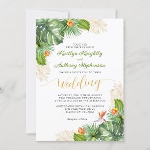 Tropische Hochzeitspalme Einladung