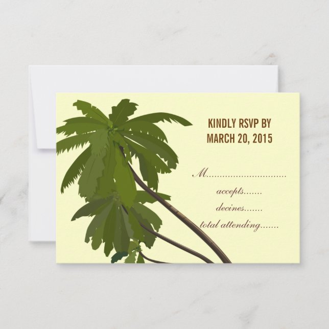 Tropische Hochzeitspalmen RSVP Karte (Vorderseite)