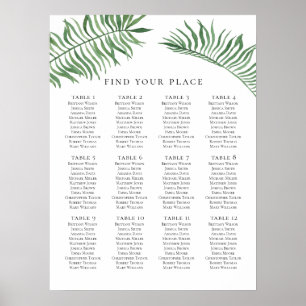 Tropische Hochzeitssitzkarte drucken. Exotisches G Poster