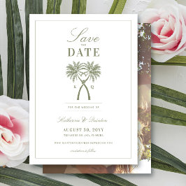 Tropische Hochzeitsszenarien mit Knotted Palm Tree Einladung