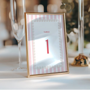 Tropische Hochzeitstafelnummer am Zielort 