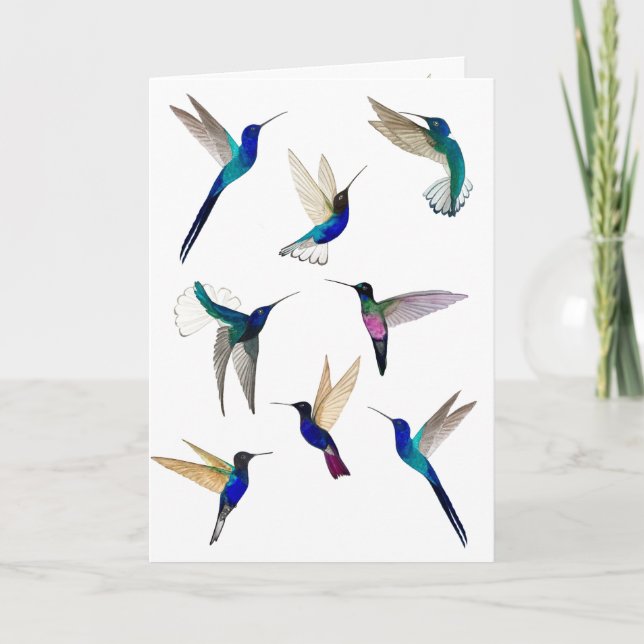 Tropische Hummingbirds-Karte Karte (Vorderseite)