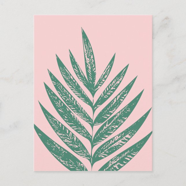 Tropische Illustration der botanischen Natur Rosa  Postkarte (Vorderseite)