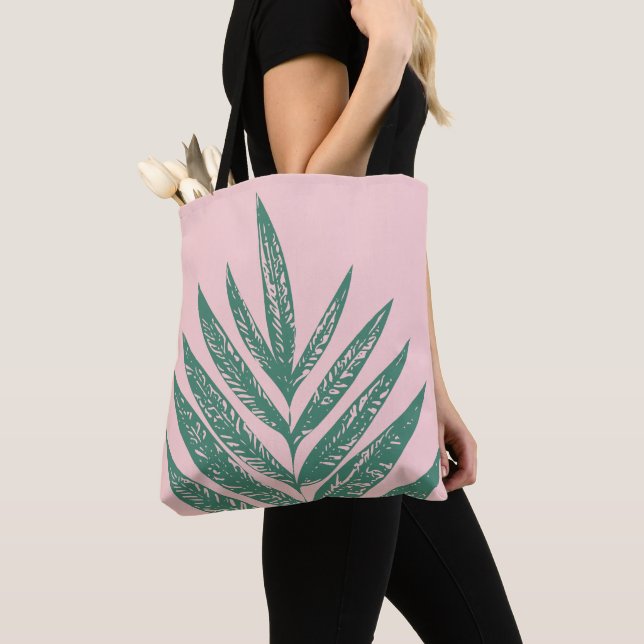 Tropische Illustration der botanischen Natur Rosa  Tasche (Von Nahem)