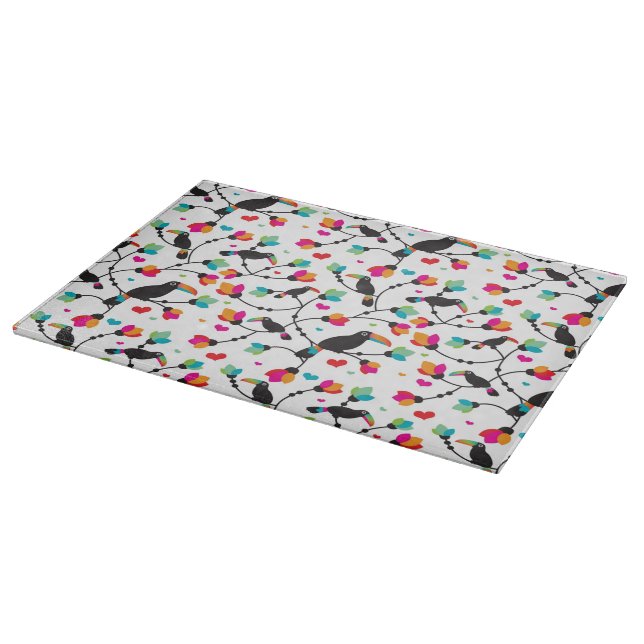 tropische Illustration des niedlichen toucan Schneidebrett (Ecke)
