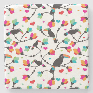 tropische Illustration des niedlichen toucan Steinuntersetzer