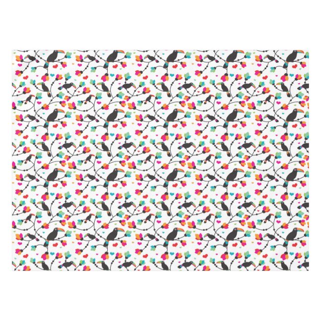 tropische Illustration des niedlichen toucan Tischdecke (Vorderseite (Horizontal))