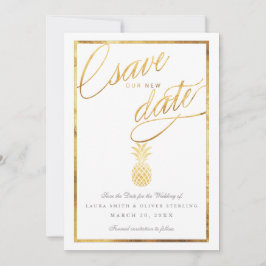 Tropische Imitate Goldananas rettete unser neues D Save The Date