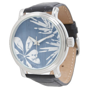 Tropische Indigoimpressionen - tropische Vegetatio Armbanduhr