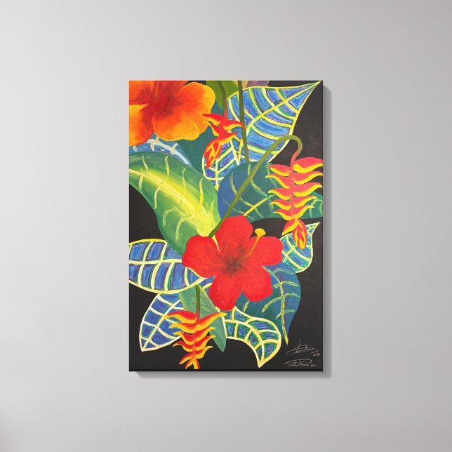 Tropische Ingwer-Blume-Malerei @3Typs1life Leinwanddruck (Vorderseite)