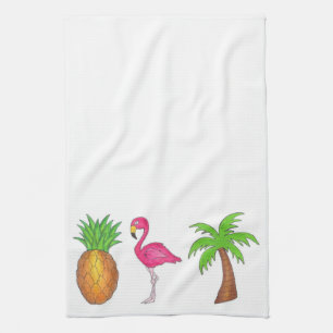 Tropische Insel Ananas Flamingo Palm Baumhandtuch Handtuch