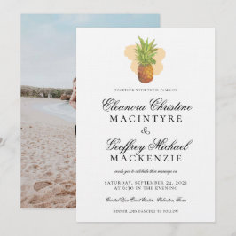 Tropische Insel Ananas Foto Hochzeit Einladung