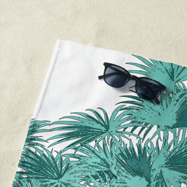 Tropische Insel-aquamarines grünes Palme-Badetuch Strandtuch (Beispiel)