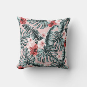 Tropische Insel Blumen Botanisch Pink Paradise Kissen