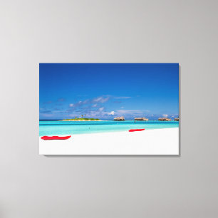 Tropische Insel mit Sandy-Strand mit Palmen Leinwanddruck