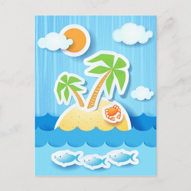 Tropische Insel, Postkarte (Vorderseite)