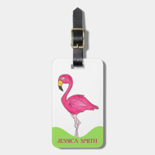 Tropische Insel Rosa Flamingo Bird Personalisiert Gepäckanhänger