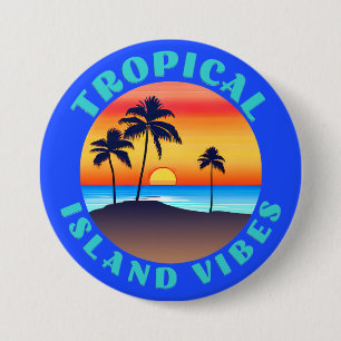 Tropische Insel Stimmung, Sonnenuntergang mit Palm Button