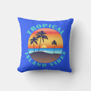 Tropische Insel Stimmung, Sonnenuntergang mit Palm Kissen