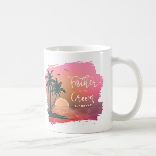 Tropische Insel Vater des Groom Pink ID581 Kaffeetasse (Rechts)