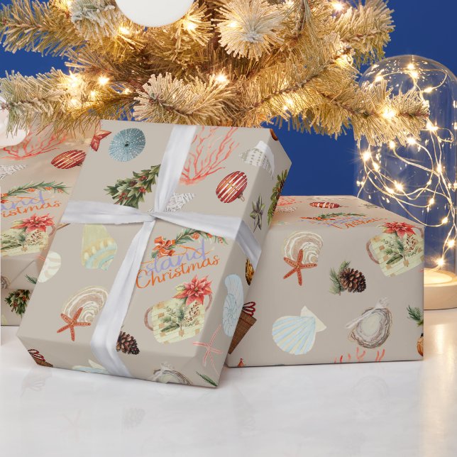 Tropische Insel Weihnachten Geschenkpapier (Feiertage)