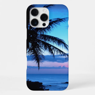 Tropische Inselstrand Ozean Rosa Blau Sonnenunterg iPhone Hülle