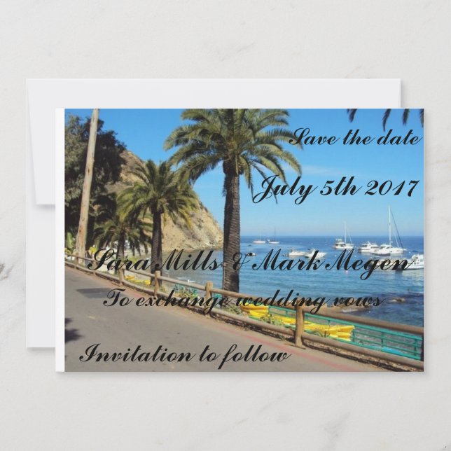 Tropische Island-Themen Hochzeitskarten Einladung (Vorderseite)