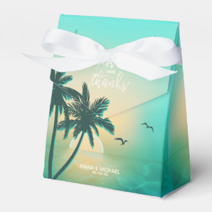 Tropische Isle Sunrise Liebe und Dank Aquamariner  Geschenkschachtel