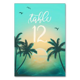 Tropische Isle Sunrise Wedding Aquamarin ID581 Tischnummer