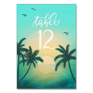 Tropische Isle Sunrise Wedding Aquamarin ID581 Tischnummer