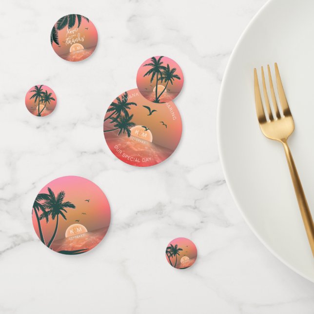 Tropische Isle Sunrise Wedding Pink ID581 Konfetti (Gruppe)