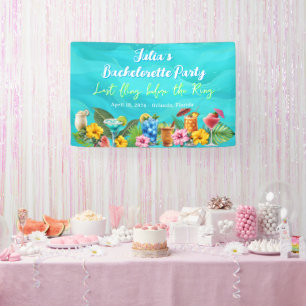 Tropische Junggesellinnenparty Blaue Wellen Banner