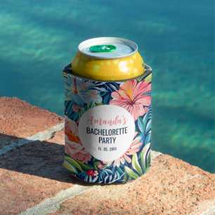 Tropische Junggesellinnenparty Sommer Blumenmuster Dosenkühler