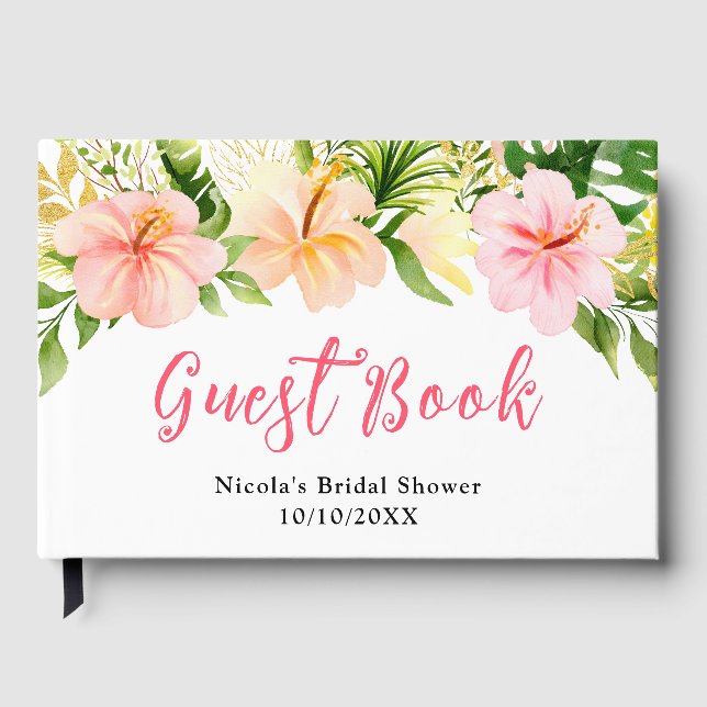 Tropische Jungle-Blumen-Brautparty Gästebuch (Vorderseite)
