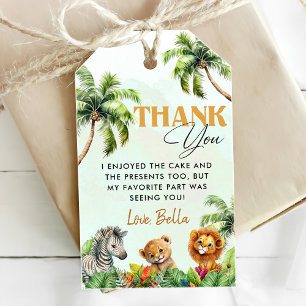 Tropische Jungle Safari Tiere Geburtstag Geschenkanhänger