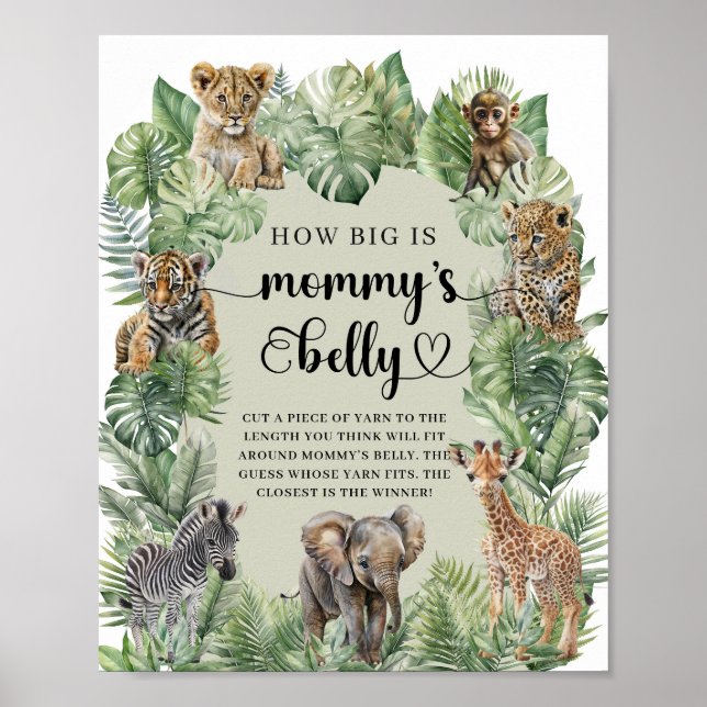 Tropische Jungle Tiere Wie groß ist Mami Poster (Vorne)