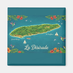 Tropische Karte La Désirade, Guadeloupe Magnet
