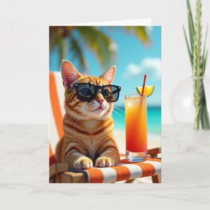 Tropische Katzen-Geburtstagskarte Karte