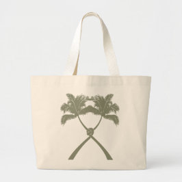 Tropische Knotted Palm Trees Beach Hochzeit Tote B Jumbo Stoffbeutel