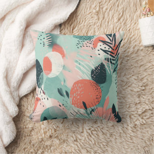 Tropische Koralle Aquamarin Minze Pink Moderne Kissen