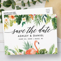Tropische Korallenkalligraphie Save the Date