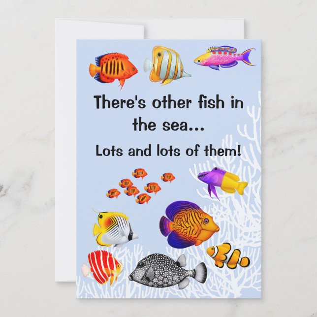 Tropische Korallenriff-Fisch-Scheidungs-Party Einladung (Vorderseite)