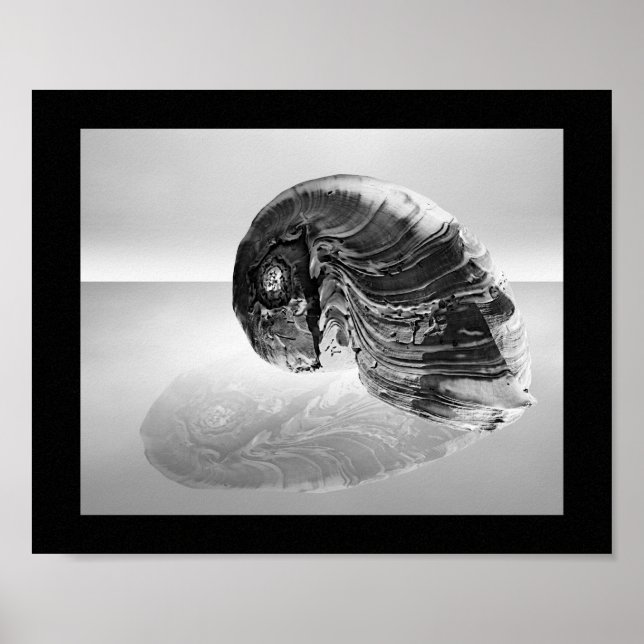 Tropische Kunst in Schwarz und Weiß Poster (Vorne)