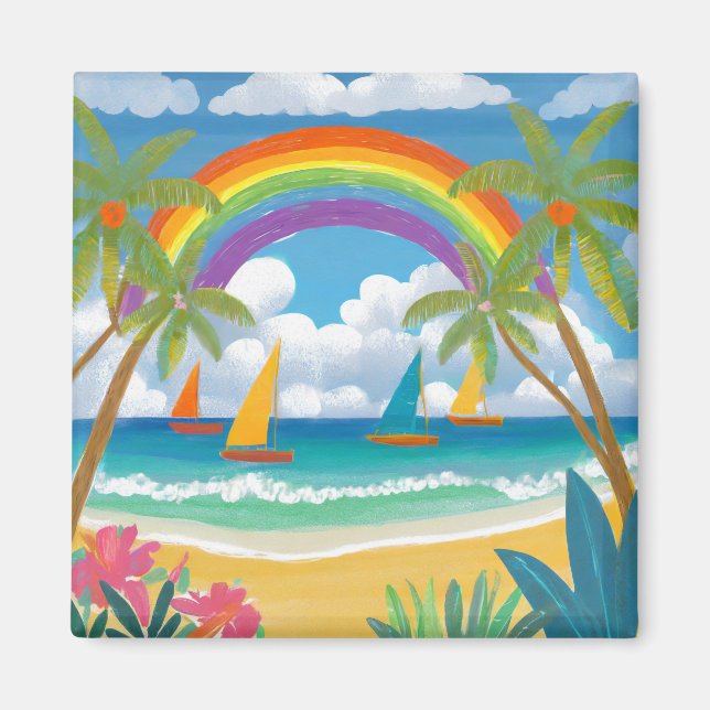 Tropische Kunst Magnet (Vorne)