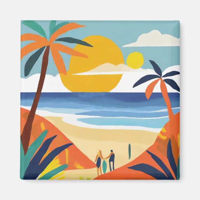 Tropische Kunst Magnet (Vorne)