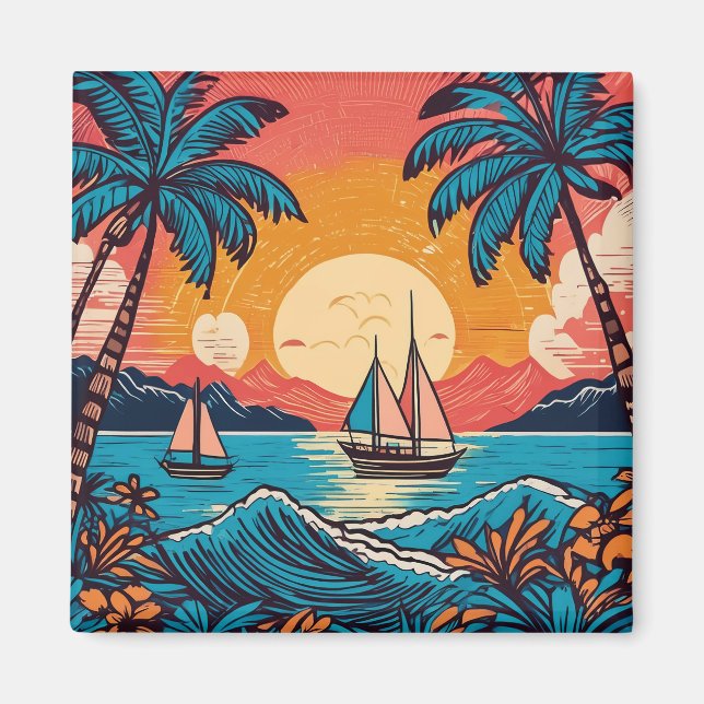 Tropische Kunst Magnet (Vorne)