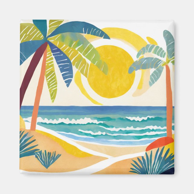 Tropische Kunst Magnet (Vorne)